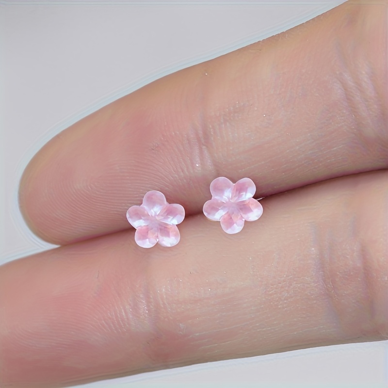 12pcs Small Flower Resin Earring Set with Plastic Ear Needles